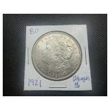 1921 Morgan Silver Dollar Marked BU When Purchased