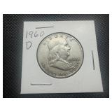 1960 D Franklin Silver Half Dollar
