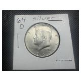 1964 D Kennedy Silver Half Dollar