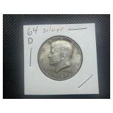 1964 D Kennedy Silver Half Dollar