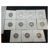 Eleven Jefferson Nickels - Most Marked Proof When Purchased