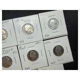Eleven Jefferson Nickels - Some Marked Proof When Purchased
