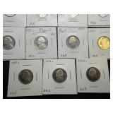 Eleven Jefferson Nickels - Some Marked Proof When Purchased