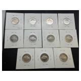Eleven Jefferson Nickels - Some Marked Proof When Purchased