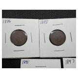 Five Indian Head Pennies1886, 1888, 1889, 1895, 1897