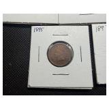 Five Indian Head Pennies1886, 1888, 1889, 1895, 1897