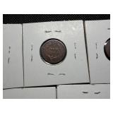 Five Indian Head Pennies1886, 1888, 1889, 1895, 1897