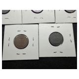 Five Indian Head Pennies1886, 1888, 1889, 1895, 1897