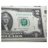 Eight Sequential $2 Bills