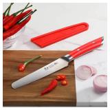 Cangshan Helena Series 5" Round-Tip Serrated Utility Knife with Sheath