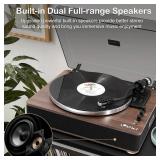 LP&No.1 High Fidelity All-in-One Record Player with Stereo Speakers
