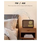 Otic Retro Wood Bluetooth Radio with Built-In Speakers