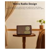 Otic Retro Wood Bluetooth Radio with Built-In Speakers