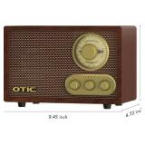 Otic Retro Wood Bluetooth Radio with Built-In Speakers