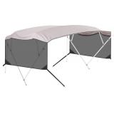 Garvee Life Universal 4 Bow Boat Bimini Top Replacement Canvas and Detachable Side Walls