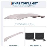 Garvee Life Universal 4 Bow Boat Bimini Top Replacement Canvas and Detachable Side Walls