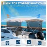 Garvee Life Universal 4 Bow Boat Bimini Top Replacement Canvas and Detachable Side Walls