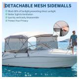 Garvee Life Universal 4 Bow Boat Bimini Top Replacement Canvas and Detachable Side Walls