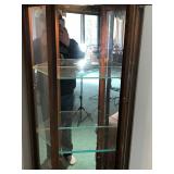 3 Side Lighted Curio Cabinet with Glass Shelves and Storage Below (smoke free)