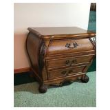 Solid 3 Drawer Wood Night Stand with Contents Inside - Smoke Free