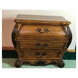 Solid 3 Drawer Wood Night Stand with Contents Inside - Smoke Free
