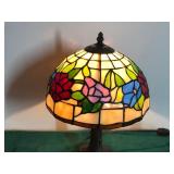 Tiffany Style 14.5T Stained Glass Shade Table Lamp 9.75” AcrossRoses Shade