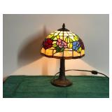 Tiffany Style 14.5T Stained Glass Shade Table Lamp 9.75” AcrossRoses Shade