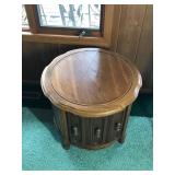 Mersman Round Wood Side Table with Storage - Smoke free