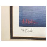 Framed, Signed and Numbered Les Kouba Print - “Mallards Visit Excelisior” - 445/2000
