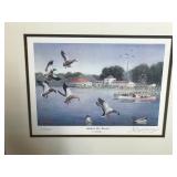 Framed, Signed and Numbered Les Kouba Print - “Mallards Visit Excelisior” - 445/2000