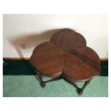 Vintage Wood Cloverleaf Side Table - smoke free - see description for more info