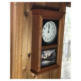 Terry Redlin Battery Operated Clock - Has Mallards Flying over Pond By Cabin