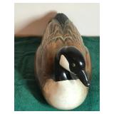 Large Hand Carved Canadian Goose Wooden Decoy - Signed and Dated