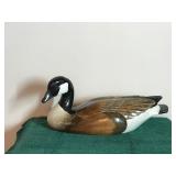 Large Hand Carved Canadian Goose Wooden Decoy - Signed and Dated