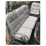 Large Patio Set - 6 Chairs - 2 Rocking Chairs - 1 Oval Table and 1 Bench