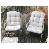 Large Patio Set - 6 Chairs - 2 Rocking Chairs - 1 Oval Table and 1 Bench