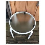 Small Glass Top Patio Side Table