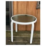 Small Glass Top Patio Side Table