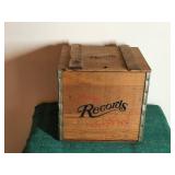 Wooden Crate Record Box with Lid and Slots on the Sides for Carrying