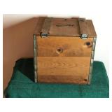 Wooden Crate Record Box with Lid and Slots on the Sides for Carrying