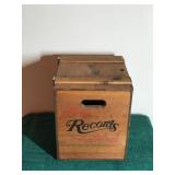 Wooden Crate Record Box with Lid and Slots on the Sides for Carrying