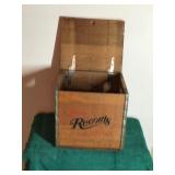 Wooden Crate Record Box with Lid and Slots on the Sides for Carrying