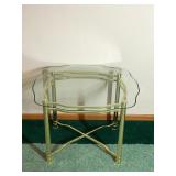 Metal Framed Glass Top Side Table