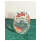 Vintage Red Apples Glass Pitcher: Mid-Century Iced Tea Water Jug