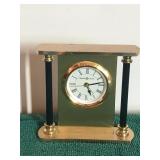 Howard Miller casey petite brass desk clock with alarm