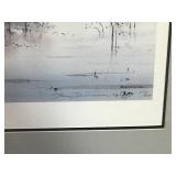 Framed, Signed and Numbered Print by Jerry Raedeke - Canadian Honkers Getting Ready to Land on Pond - 675/999
