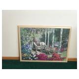 Wall Hanging Picture of Cat Lounging On Patio Chair