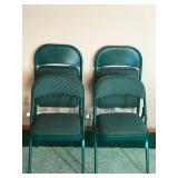 4 - Metal Framed with Cushioned Seats and Backs Fold Up Chairs