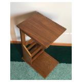 Solid Wood Side Table with Magazine Rack
