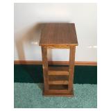 Solid Wood Side Table with Magazine Rack